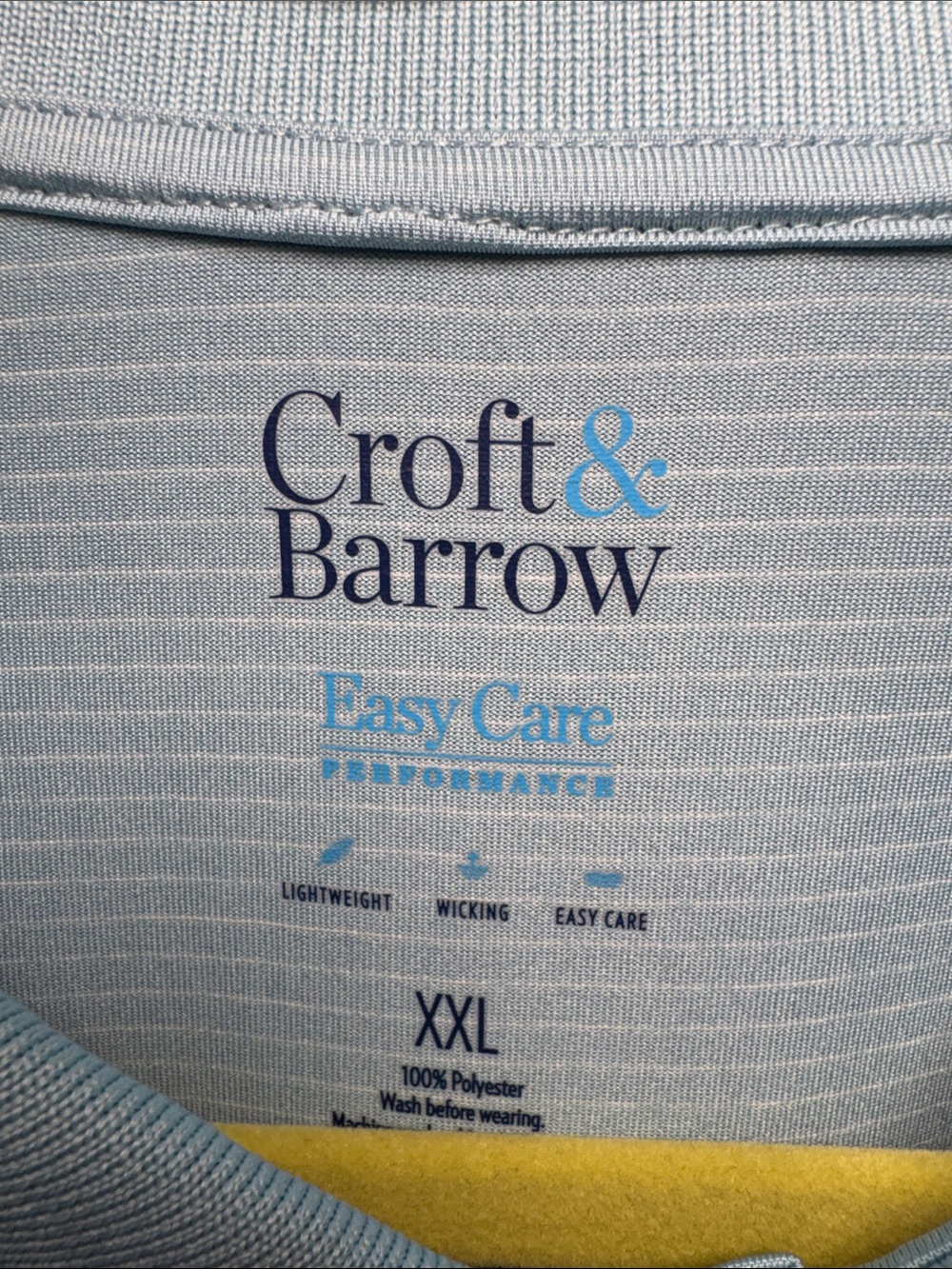 Croft & Barrow Men’s Pale Blue Short-Sleeve Polo - Picture 2 of 6